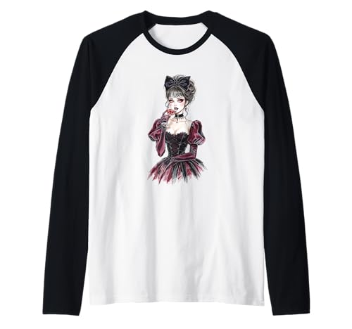 Kokette Vampir Mädchen Gothic Halloween Girlycore Aesthetic Raglan von Coquette Aesthetic Apparel Co.