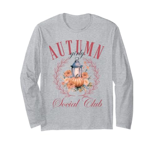 Herbst Girly Social Club Kokette Kürbis Girlycore Herbst Langarmshirt von Coquette Aesthetic