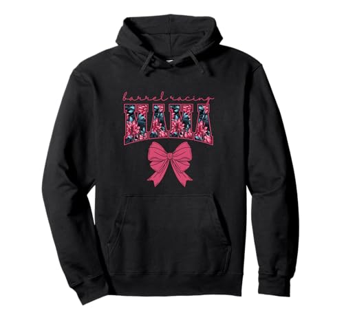 Barrel Racing Mama Mama Kokette mit süßem Blumenmuster, rosa Schleife Pullover Hoodie Barrel Racing Mama Mama Kokette mit süßem Blumenmuster, rosa Schleife Pullover Hoodie von Coquette Barrel Racing Mama Momma Mom Cute Floral