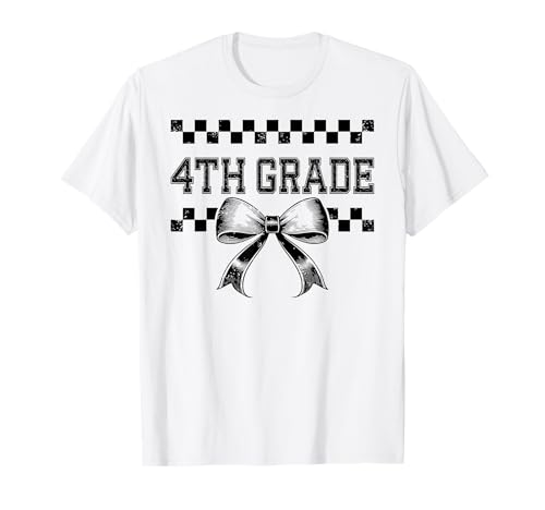 Coquette Bow, 4. Klasse, vierte Lehrerin, für Damen, Preppy Girly T-Shirt Coquette Bow, 4. Klasse, vierte Lehrerin, für Damen, Preppy Girly T-Shirt von Coquette Bow 4th Grade Teacher Team Back to School