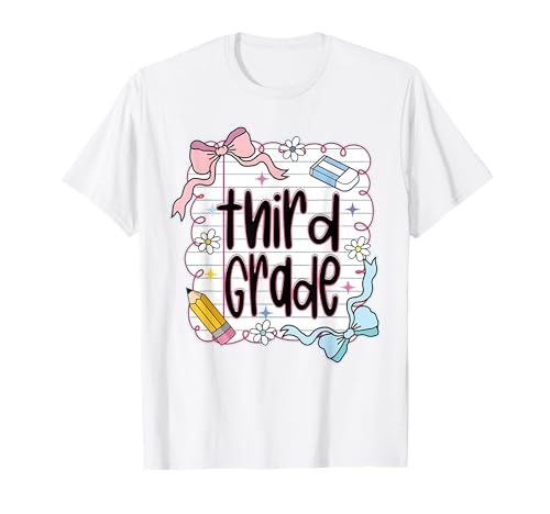 Coquette Bow Teacher Girl der dritten Klasse am ersten Schultag T-Shirt Coquette Bow Teacher Girl der dritten Klasse am ersten Schultag T-Shirt von Coquette Bow Back To School Teacher t -shir t