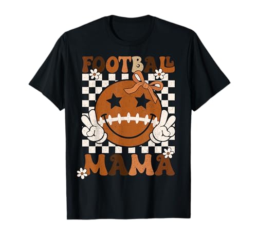 Coquette Bow Fußball Mama Mom Rtero Game Day T-Shirt Coquette Bow Fußball Mama Mom Rtero Game Day T-Shirt von Coquette Bow Football Mama Mom