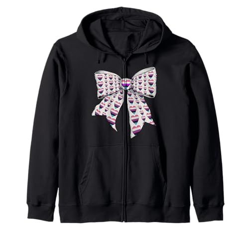 Genderfluid Pride Flagge Herz LGBTQ Mädchen Kokette Schleife Kapuzenjacke von Coquette Bow Genderfluid Pride LGBTQ Gifts