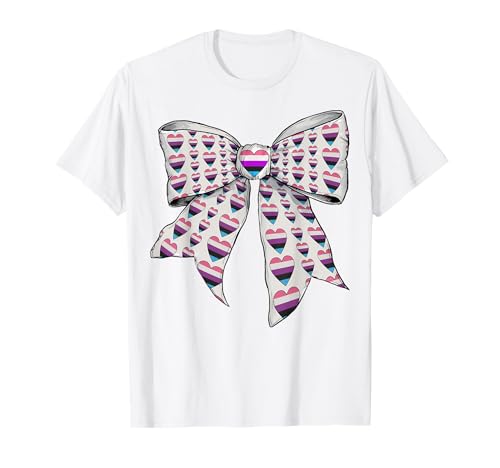 Genderfluid Pride Flagge Herz LGBTQ Mädchen Kokette Schleife T-Shirt Genderfluid Pride Flagge Herz LGBTQ Mädchen Kokette Schleife T-Shirt von Coquette Bow Genderfluid Pride LGBTQ Gifts