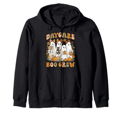 Daycare Boo Crew Girlly Halloween Floral Ghost Cat Women Girl Kapuzenjacke Daycare Boo Crew Girlly Halloween Floral Ghost Cat Women Girl Kapuzenjacke von Coquette Bow Ghost Halloween Daycare Teacher Group