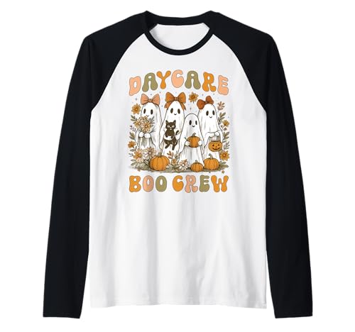 Daycare Boo Crew Girlly Halloween Floral Ghost Cat Women Girl Raglan Daycare Boo Crew Girlly Halloween Floral Ghost Cat Women Girl Raglan von Coquette Bow Ghost Halloween Daycare Teacher Group