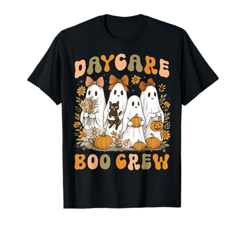 Daycare Boo Crew Girlly Halloween Floral Ghost Cat Women Girl T-Shirt Daycare Boo Crew Girlly Halloween Floral Ghost Cat Women Girl T-Shirt von Coquette Bow Ghost Halloween Daycare Teacher Group