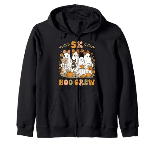 5K Boo Crew Preppy Halloween Floral Ghost Lehrerin Damen Mädchen Kapuzenjacke 5K Boo Crew Preppy Halloween Floral Ghost Lehrerin Damen Mädchen Kapuzenjacke von Coquette Bow Girly Ghost Halloween 5K Teacher Team