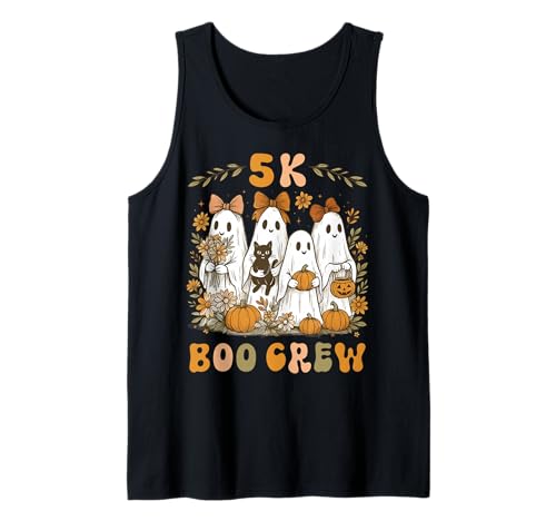 5K Boo Crew Preppy Halloween Floral Ghost Lehrerin Damen Mädchen Tank Top 5K Boo Crew Preppy Halloween Floral Ghost Lehrerin Damen Mädchen Tank Top von Coquette Bow Girly Ghost Halloween 5K Teacher Team