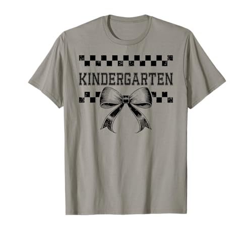 Kokette Schleife Preppy Kindergarten Einschulung Mädchen Mädchen T-Shirt von Coquette Bow Girly Kids I’m Ready for Kindergarten