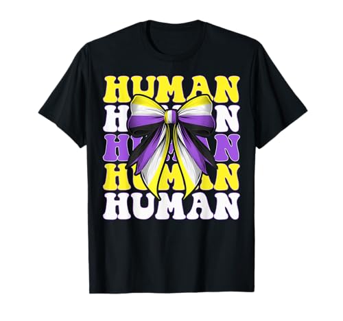 Humane nonbinary flag pride LGBTQ Girl Coquette Bow T-Shirt Humane nonbinary flag pride LGBTQ Girl Coquette Bow T-Shirt von Coquette Bow Non Binary Pride Genderfluid Gifts
