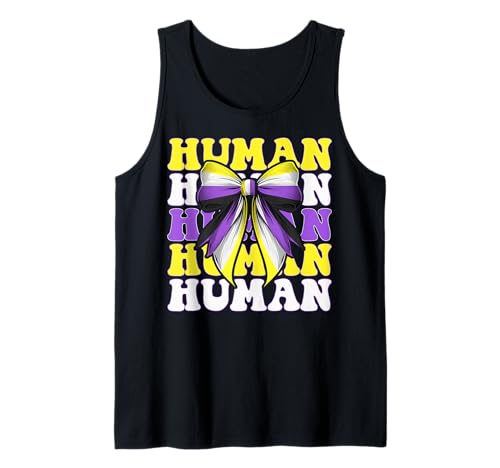 Humane nonbinary flag pride LGBTQ Girl Coquette Bow Tank Top Humane nonbinary flag pride LGBTQ Girl Coquette Bow Tank Top von Coquette Bow Non Binary Pride Genderfluid Gifts