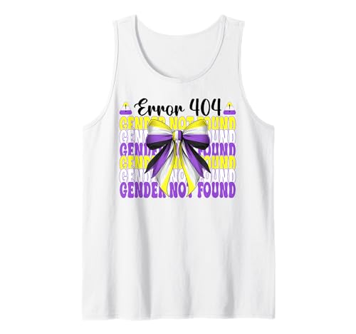 Lustige, nicht-binäre Flagge Pride Girl Error 404 Geschlecht nicht gefunden Tank Top Lustige, nicht-binäre Flagge Pride Girl Error 404 Geschlecht nicht gefunden Tank Top von Coquette Bow Non Binary Pride Genderfluid Gifts