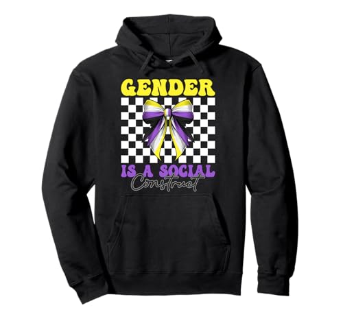 Nonbinary Flag Pride Girl Gender ist ein soziales Konstrukt Pullover Hoodie von Coquette Bow Non Binary Pride Genderfluid Gifts