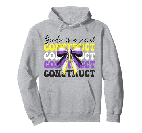 Nonbinary Flag Pride Girl Gender ist ein soziales Konstrukt Pullover Hoodie Nonbinary Flag Pride Girl Gender ist ein soziales Konstrukt Pullover Hoodie von Coquette Bow Non Binary Pride Genderfluid Gifts