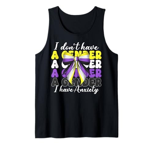 Nonbinary Flag Pride Girl Ich habe kein Geschlecht Ich habe Angst Tank Top Nonbinary Flag Pride Girl Ich habe kein Geschlecht Ich habe Angst Tank Top von Coquette Bow Non Binary Pride Genderfluid Gifts