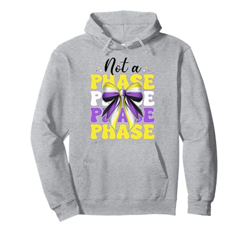 Nonbinary Flag Pride LGBTQ Girl Coquette Bow Not A Phase Pullover Hoodie Nonbinary Flag Pride LGBTQ Girl Coquette Bow Not A Phase Pullover Hoodie von Coquette Bow Non Binary Pride Genderfluid Gifts