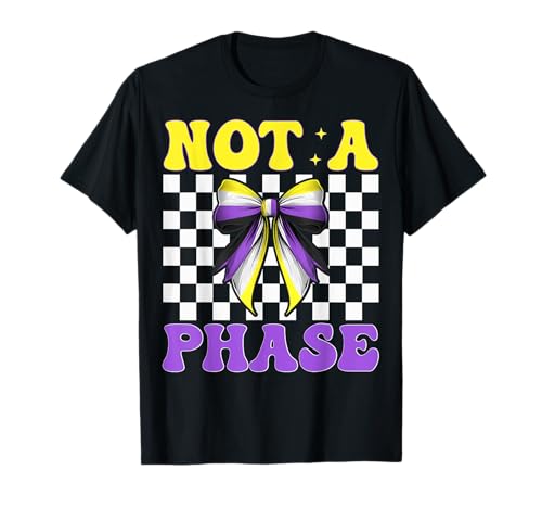 Nonbinary Flag Pride LGBTQ Girl Coquette Bow Not A Phase T-Shirt Nonbinary Flag Pride LGBTQ Girl Coquette Bow Not A Phase T-Shirt von Coquette Bow Non Binary Pride Genderfluid Gifts