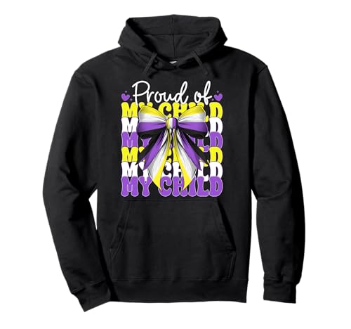 Stolz auf mein Kind Nonbinary Flag Pride Mama Muttertag Pullover Hoodie Stolz auf mein Kind Nonbinary Flag Pride Mama Muttertag Pullover Hoodie von Coquette Bow Non Binary Pride Genderfluid Gifts