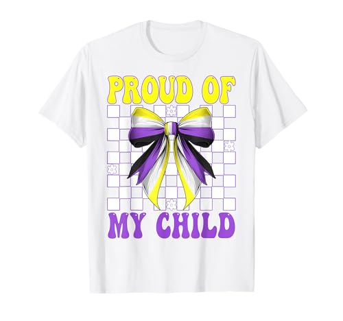Stolz auf mein Kind Nonbinary Flag Pride Mama Muttertag T-Shirt Stolz auf mein Kind Nonbinary Flag Pride Mama Muttertag T-Shirt von Coquette Bow Non Binary Pride Genderfluid Gifts