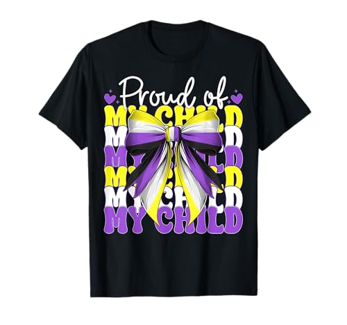 Stolz auf mein Kind Nonbinary Flag Pride Mama Muttertag T-Shirt Stolz auf mein Kind Nonbinary Flag Pride Mama Muttertag T-Shirt von Coquette Bow Non Binary Pride Genderfluid Gifts