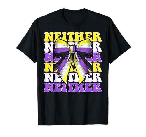 Weder Nonbinary Flag Pride LGBTQ Girl Coquette Bow T-Shirt Weder Nonbinary Flag Pride LGBTQ Girl Coquette Bow T-Shirt von Coquette Bow Non Binary Pride Genderfluid Gifts