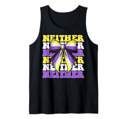 Weder Nonbinary Flag Pride LGBTQ Girl Coquette Bow Tank Top Weder Nonbinary Flag Pride LGBTQ Girl Coquette Bow Tank Top von Coquette Bow Non Binary Pride Genderfluid Gifts