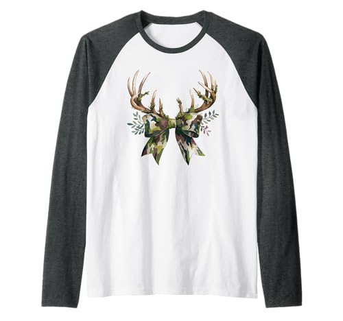 Coquette Camo Schleife Camouflage Geweih Jagd Ente Frauen Mädchen Raglan Coquette Camo Schleife Camouflage Geweih Jagd Ente Frauen Mädchen Raglan von Coquette Bow Old Camo Camouflage Hunting Hunter