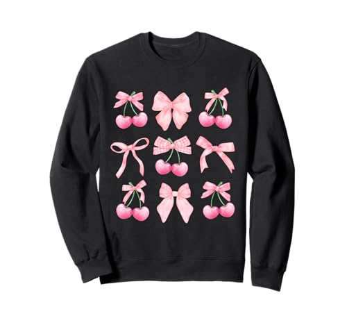 Coquette Aesthetic Pink Bow and Cherry Girls Kids Sweatshirt Coquette Aesthetic Pink Bow and Cherry Girls Kids Sweatshirt von Coquette Chic Cherry Bows and Ribbons