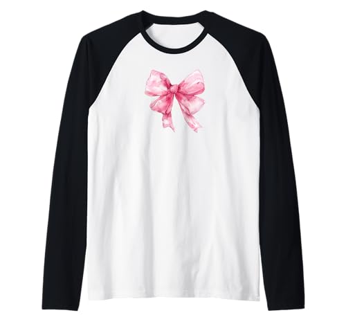 Zarte rosa Schleife, weicher Mädchen-Stil Raglan Zarte rosa Schleife, weicher Mädchen-Stil Raglan von Coquette Core Aesthetics Pink Bow Soft Girl tees