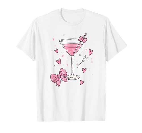 Schleife Drink Herzen in rosa weichen Farben Girly Illustration T-Shirt Schleife Drink Herzen in rosa weichen Farben Girly Illustration T-Shirt von Coquette Core Aesthetics Pink Bow Soft Hearts