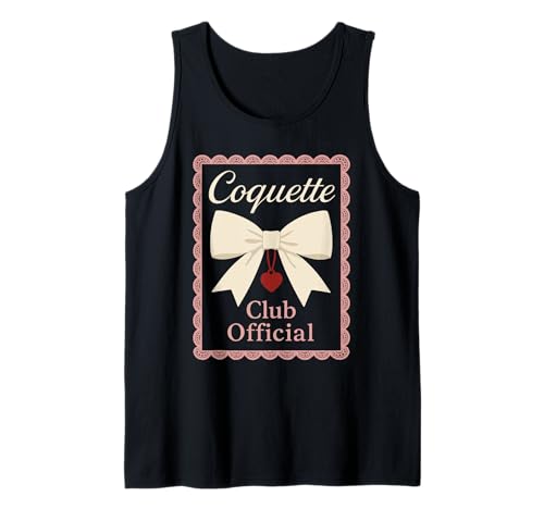 Kokette ästhetische Schleife Druck Mädchen Pastell Romantisch Vintage Tank Top von Coquette Core Hyper Feminine Soft Girl Vintage Bow