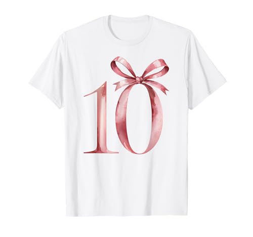 10. Geburtstag Mädchen mit süßem Schleifen-Design T-Shirt 10. Geburtstag Mädchen mit süßem Schleifen-Design T-Shirt von Coquette Feiern