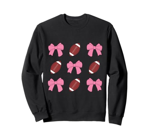 Rosa Fußball Kokette ästhetisch mit süßer Schleife Mädchen Frauen Sweatshirt Rosa Fußball Kokette ästhetisch mit süßer Schleife Mädchen Frauen Sweatshirt von Coquette Football Vibes