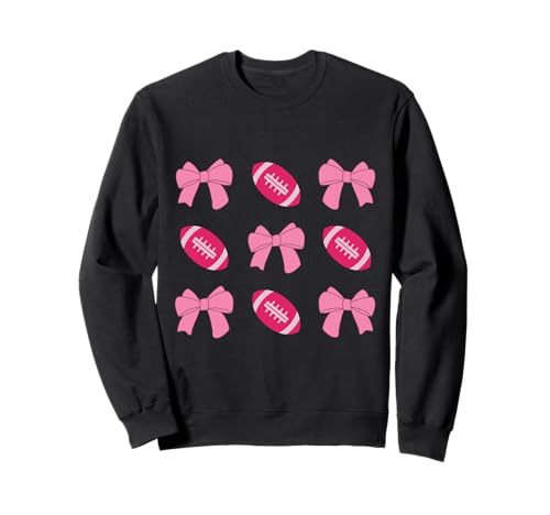 Rosa Fußball Kokette ästhetisch mit süßer Schleife Mädchen Frauen Sweatshirt Rosa Fußball Kokette ästhetisch mit süßer Schleife Mädchen Frauen Sweatshirt von Coquette Football Vibes