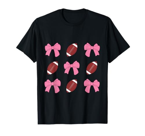 Rosa Fußball Kokette ästhetisch mit süßer Schleife Mädchen Frauen T-Shirt Rosa Fußball Kokette ästhetisch mit süßer Schleife Mädchen Frauen T-Shirt von Coquette Football Vibes