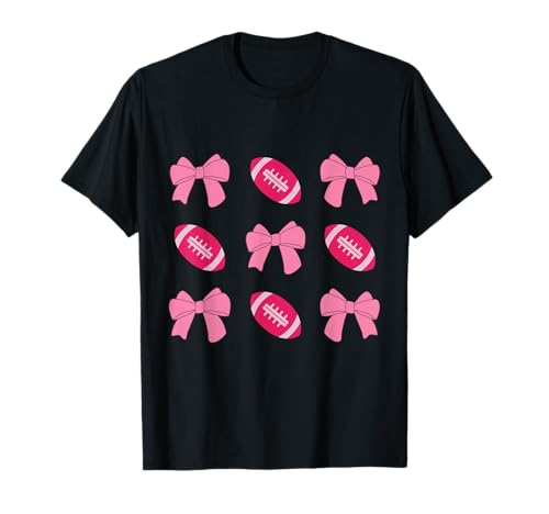 Rosa Fußball Kokette ästhetisch mit süßer Schleife Mädchen Frauen T-Shirt Rosa Fußball Kokette ästhetisch mit süßer Schleife Mädchen Frauen T-Shirt von Coquette Football Vibes
