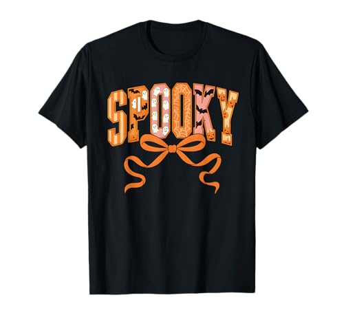 Gruselige Kokette Girly Kürbis Geist Lustig Halloween T-Shirt von Coquette Halloween for woman
