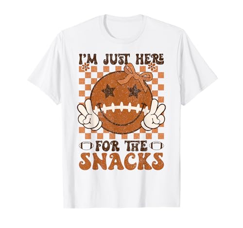 Ich Bin nur für den Snacks Football Retro Game Day für Mädchen da T-Shirt Ich Bin nur für den Snacks Football Retro Game Day für Mädchen da T-Shirt von Coquette I'm Just Here For The Snacks Football