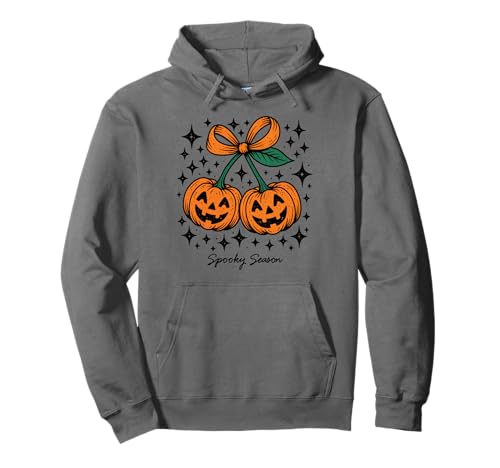 Kürbiskirschen Kokette Schleife Gruselige Jahreszeit Mädchen Pullover Hoodie von Coquette Pumpkin Cherries Halloween Spooky Season