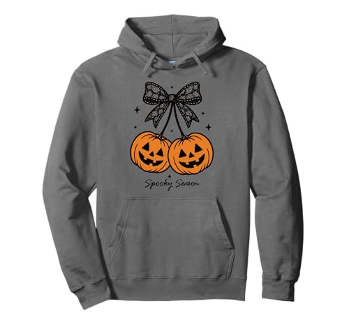 Kürbiskirschen Kokette Schleife Gruselige Jahreszeit Mädchen Pullover Hoodie von Coquette Pumpkin Cherries Halloween Spooky Season