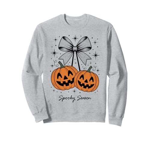 Kürbiskirschen Kokette Schleife Gruselige Jahreszeit Mädchen Sweatshirt von Coquette Pumpkin Cherries Halloween Spooky Season