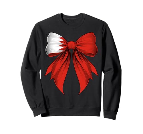 Bahrain Bahraini Pride Kokette Schleife Flagge Mädchen Mama Sweatshirt von Coquette Ribbon Bow Flag Bahrain Bahraini Gifts