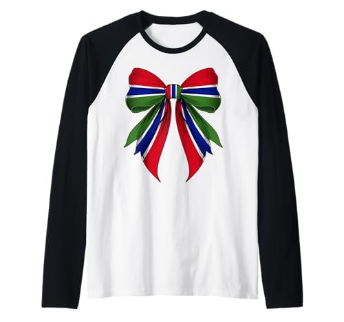 Gambia Gambian Pride Kokette Bow Kokette Bow Flagge Mädchen Mama Raglan Gambia Gambian Pride Kokette Bow Kokette Bow Flagge Mädchen Mama Raglan von Coquette Ribbon Bow Flag Gambia Gambian Gifts