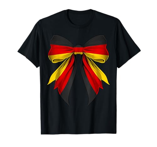 Deutschland Deutscher Stolz Kokette Schleife Kokette Schleife Flagge Mädchen Mama T-Shirt von Coquette Ribbon Bow Flag Germany German Gifts
