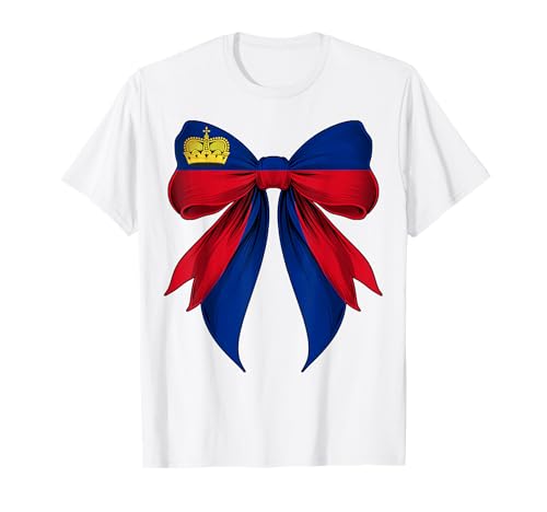 Liechtenstein Liechtensteiner Pride Kokette Flagge Mädchen Mama T-Shirt von Coquette Ribbon Bow Flag Liechtenstein Gifts