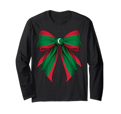 Malediven Maledivische Stolz Kokette Schleife Flagge Mädchen Mama Langarmshirt Malediven Maledivische Stolz Kokette Schleife Flagge Mädchen Mama Langarmshirt von Coquette Ribbon Bow Flag Maldives Maldivian Gifts