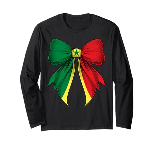 Senegal Senegalese Pride Kokette Schleife Flagge Mädchen Mama Langarmshirt Senegal Senegalese Pride Kokette Schleife Flagge Mädchen Mama Langarmshirt von Coquette Ribbon Bow Flag Senegal Senegalese Gifts