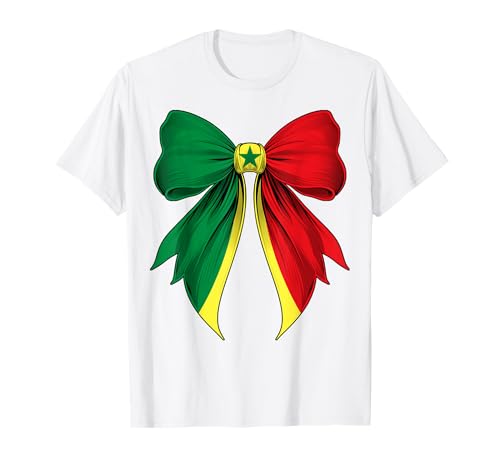 Senegal Senegalese Pride Kokette Schleife Flagge Mädchen Mama T-Shirt Senegal Senegalese Pride Kokette Schleife Flagge Mädchen Mama T-Shirt von Coquette Ribbon Bow Flag Senegal Senegalese Gifts