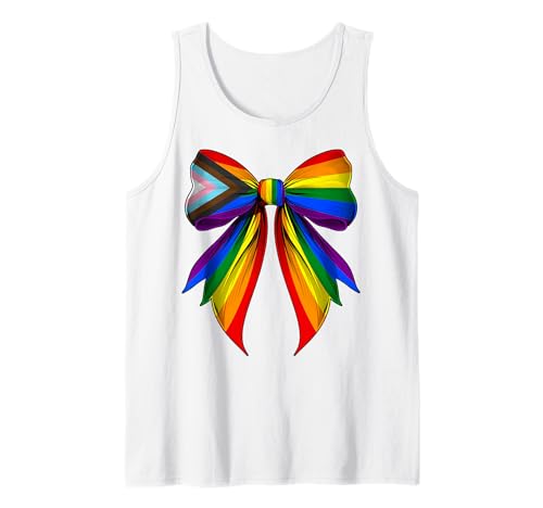 Coquette Bow LGBTQ Trans Poly Gay Pride Flagge Mädchen Mama Tank Top von Coquette Ribbon Bow LGBTQ Trans Poly Gay Gifts